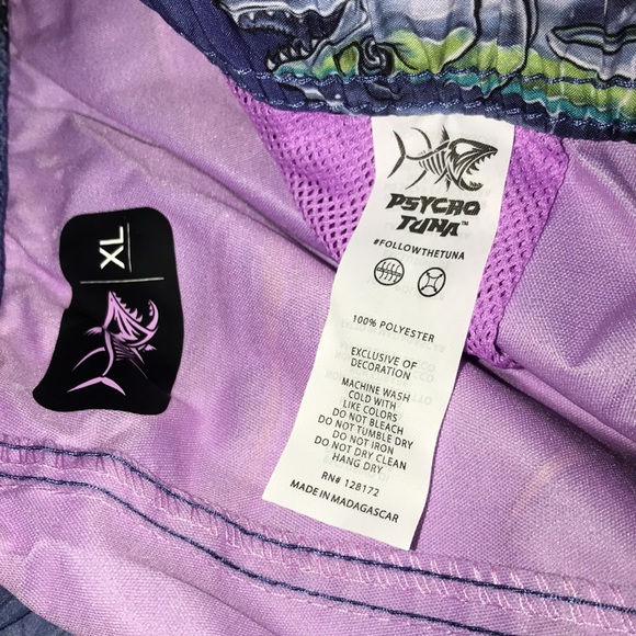 Psycho Tuna M or XL Atlantic Blue Psycho Tunas swim trunks New - Picture 4 of 14